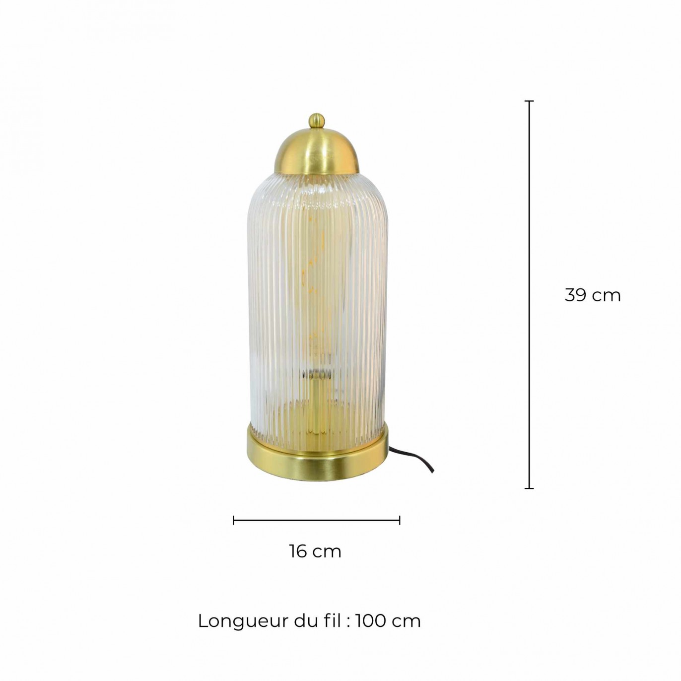 Lampe à poser en métal et verre - FALINE