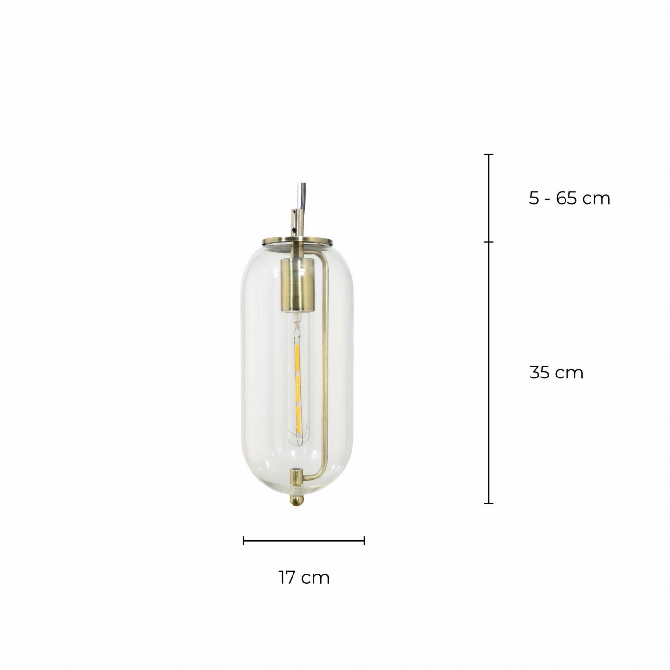 Suspension en métal et verre - Petit modèle - SENSIAL