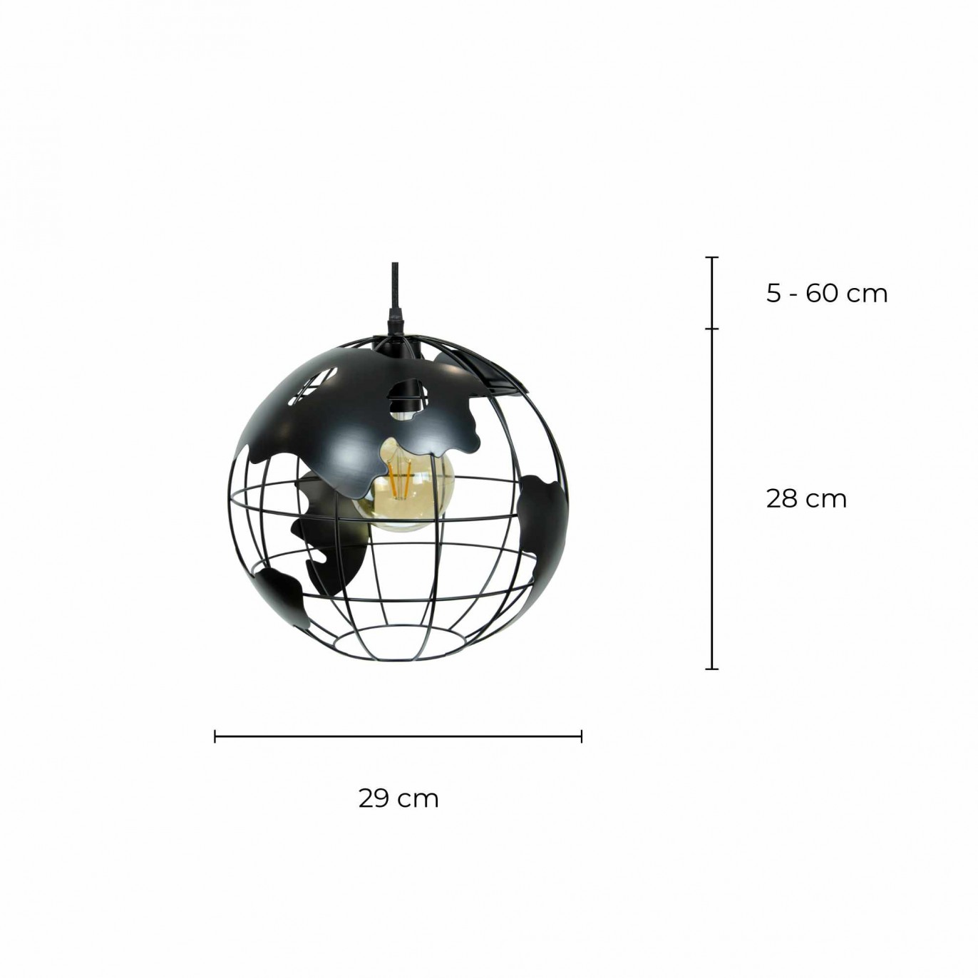 Suspension en métal globe terrestre - MAP