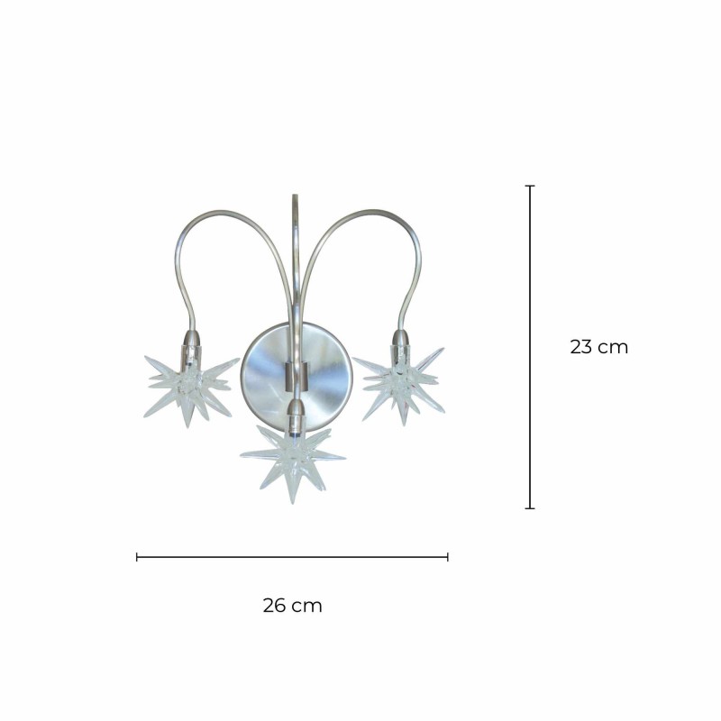 Applique en métal chromé - verre forme étoile - SUPERNOVA