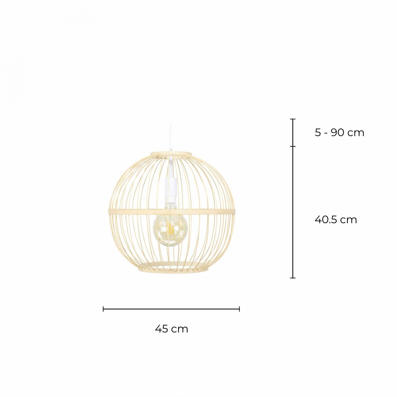 Suspension ronde en bambou - NANKIN