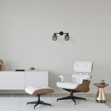 Applique murale en métal bicolore 2 lumières - NAUTIL