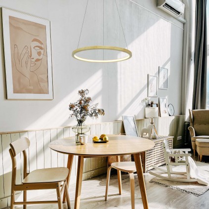 Suspension circulaire en bois et LED - Petit modèle - CECLON