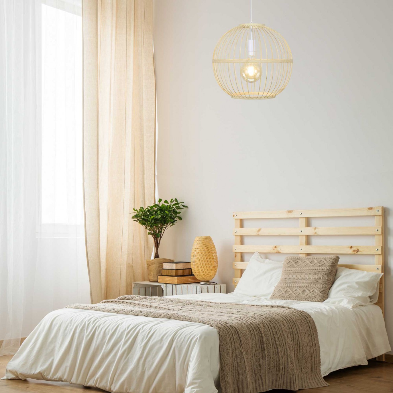 Suspension ronde en bambou - NANKIN