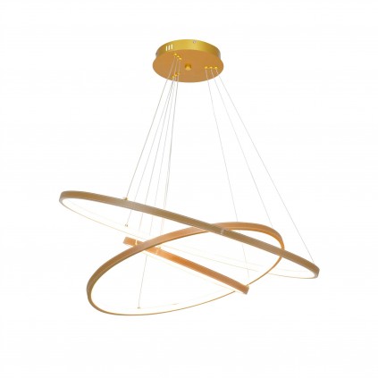Suspension circulaire dimmable en simili cuir 3 anneaux - APOLLON