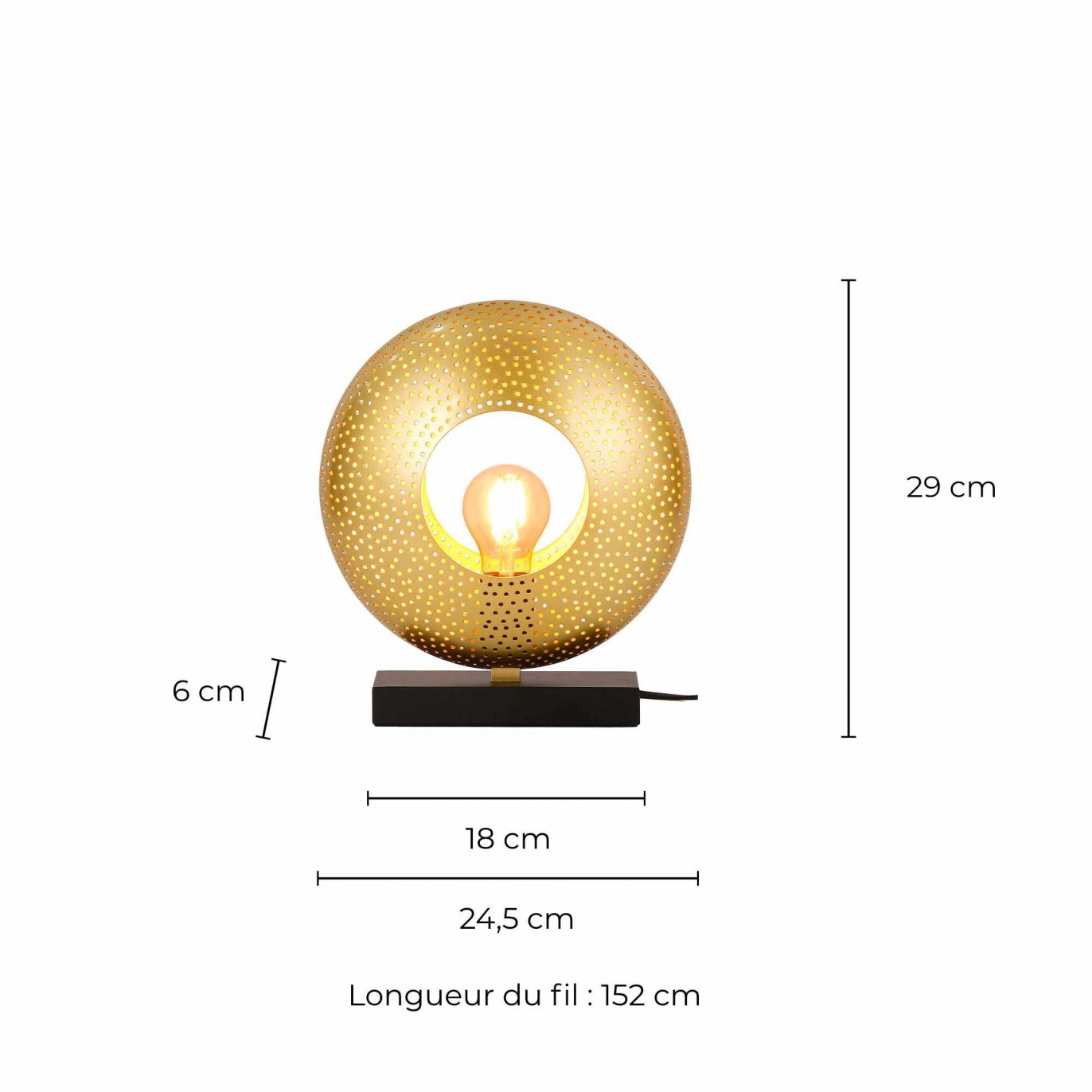 Lampe à poser en métal perforé - ATOKA
