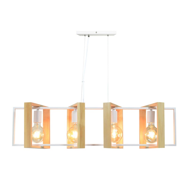 Suspension en bois et métal 4 lumières - WOOLI