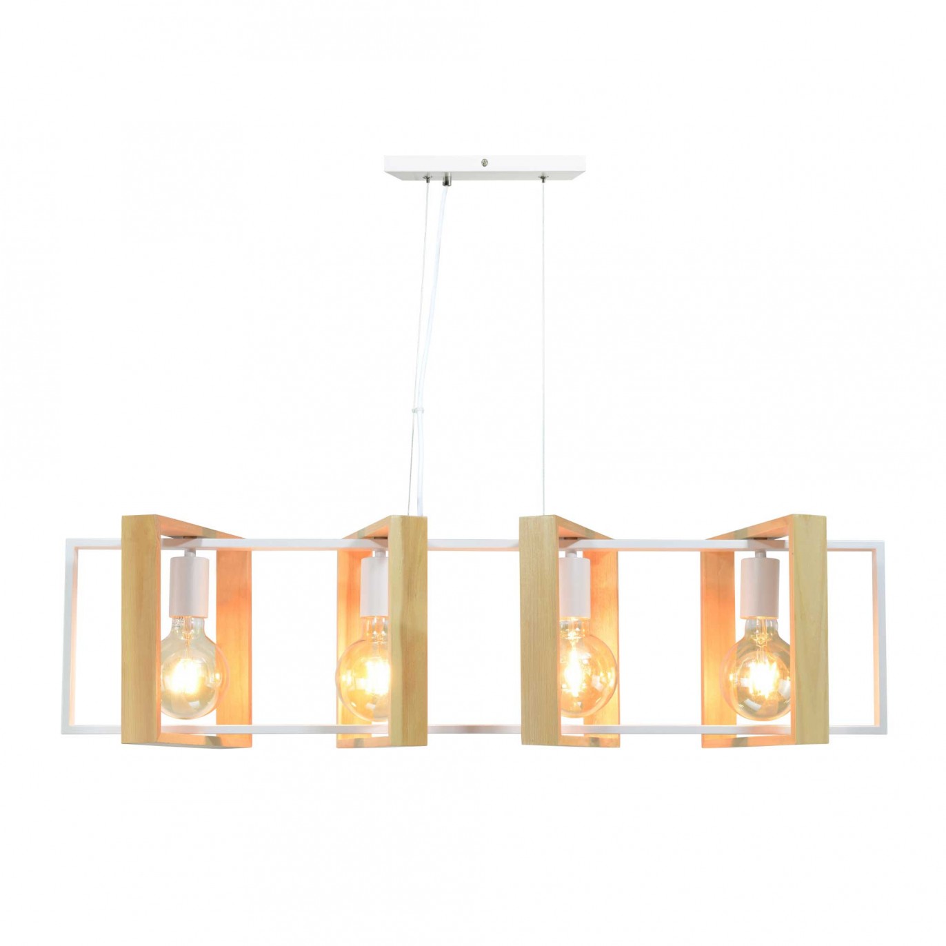 Suspension en bois et métal 4 lumières - WOOLI