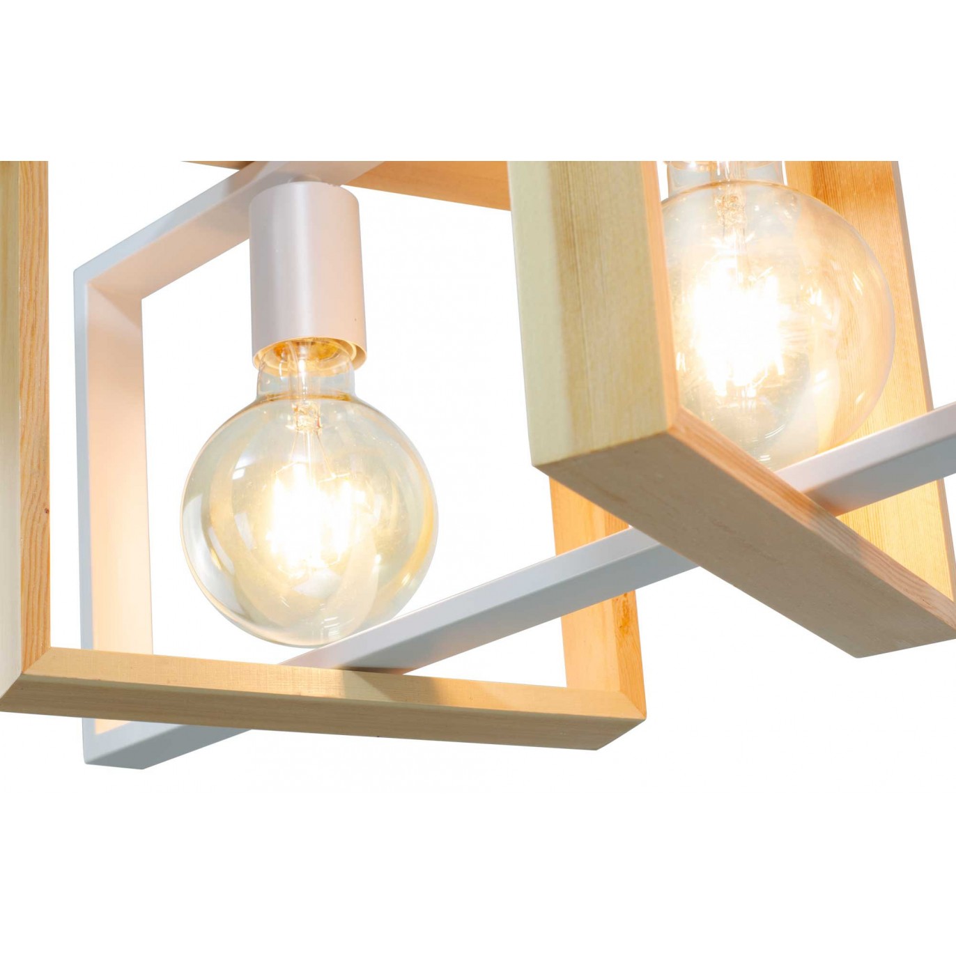 Suspension en bois et métal 4 lumières - WOOLI