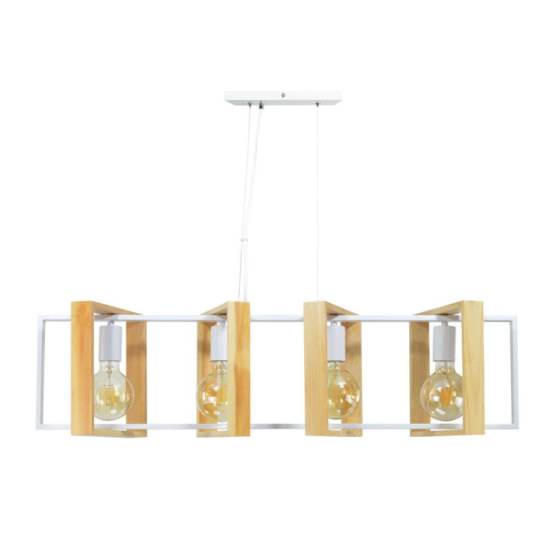 Suspension en bois et métal 4 lumières - WOOLI