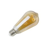 Ampoule LED TOKYO - E27 - Intensité moyenne - Blanc chaud - 4W / 2700K / 260lm - ST64 - Filament spirale - Verre ambré