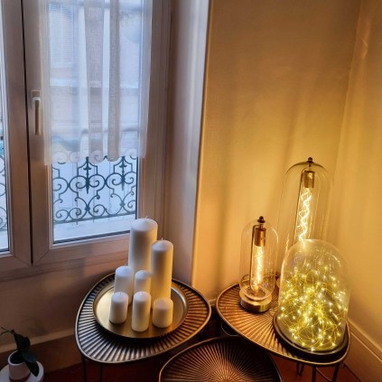 Lampe à poser en métal et verre - Petit modèle - SENSIAL