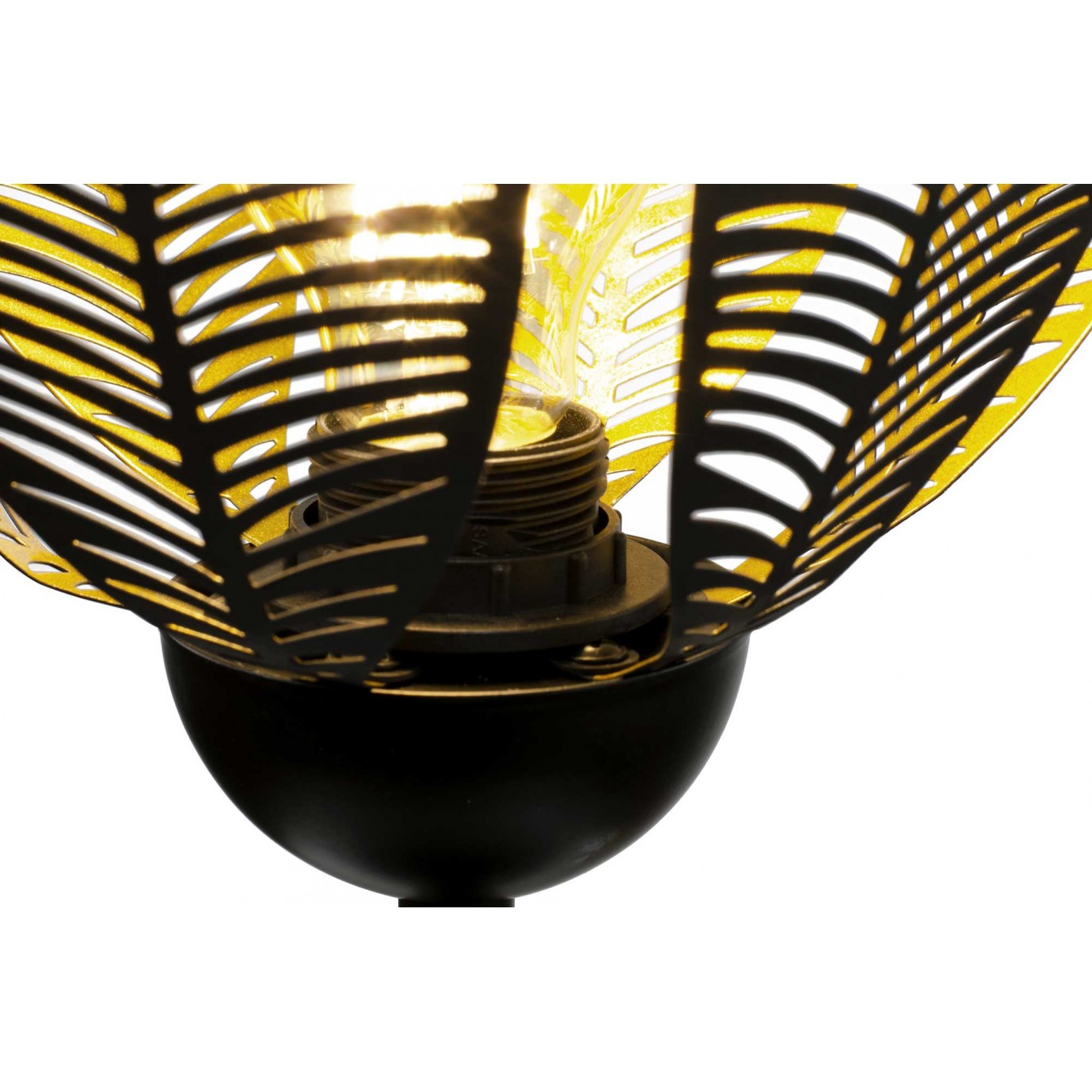 Lampe à poser style exotique en métal noir et doré - à monter - VESCA