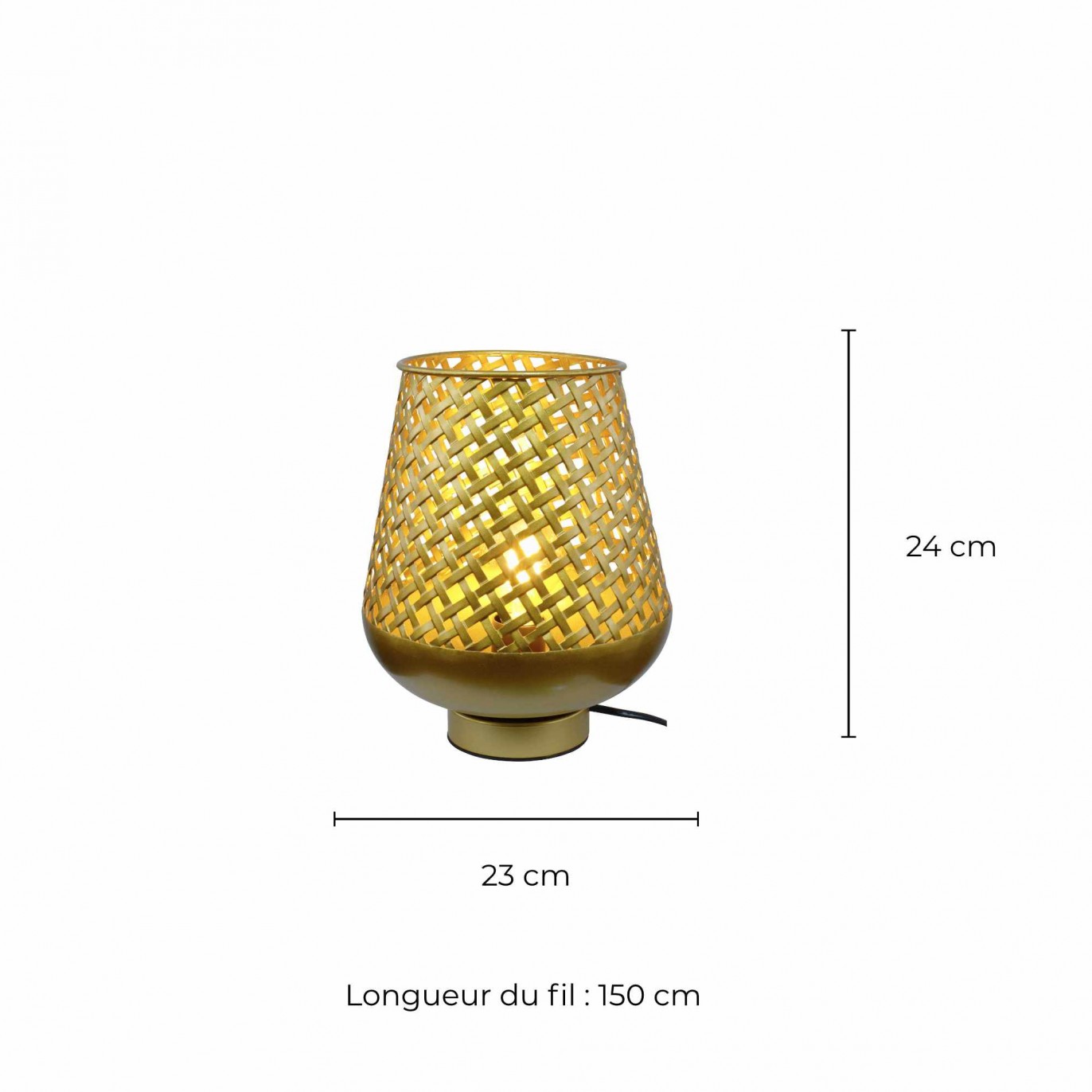 Lampe à poser en métal doré ajouré PM - TANIS