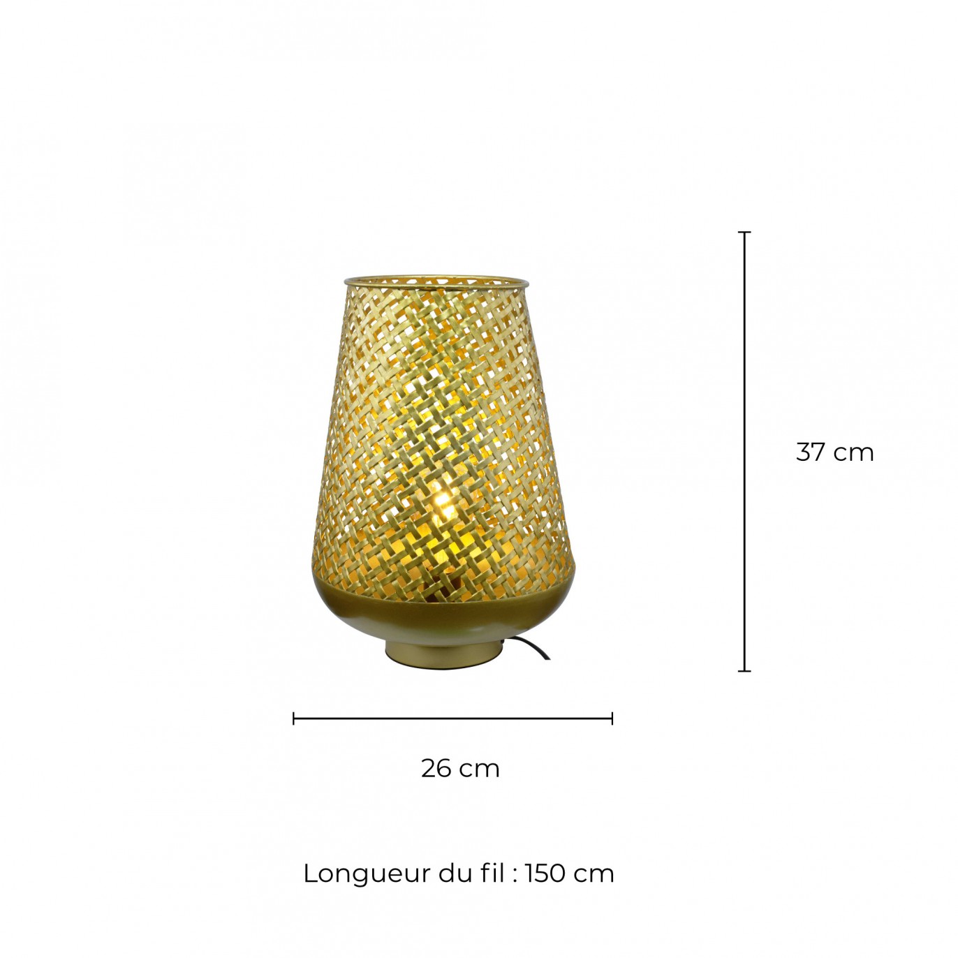 Lampe à poser en métal doré ajouré MM - TANIS