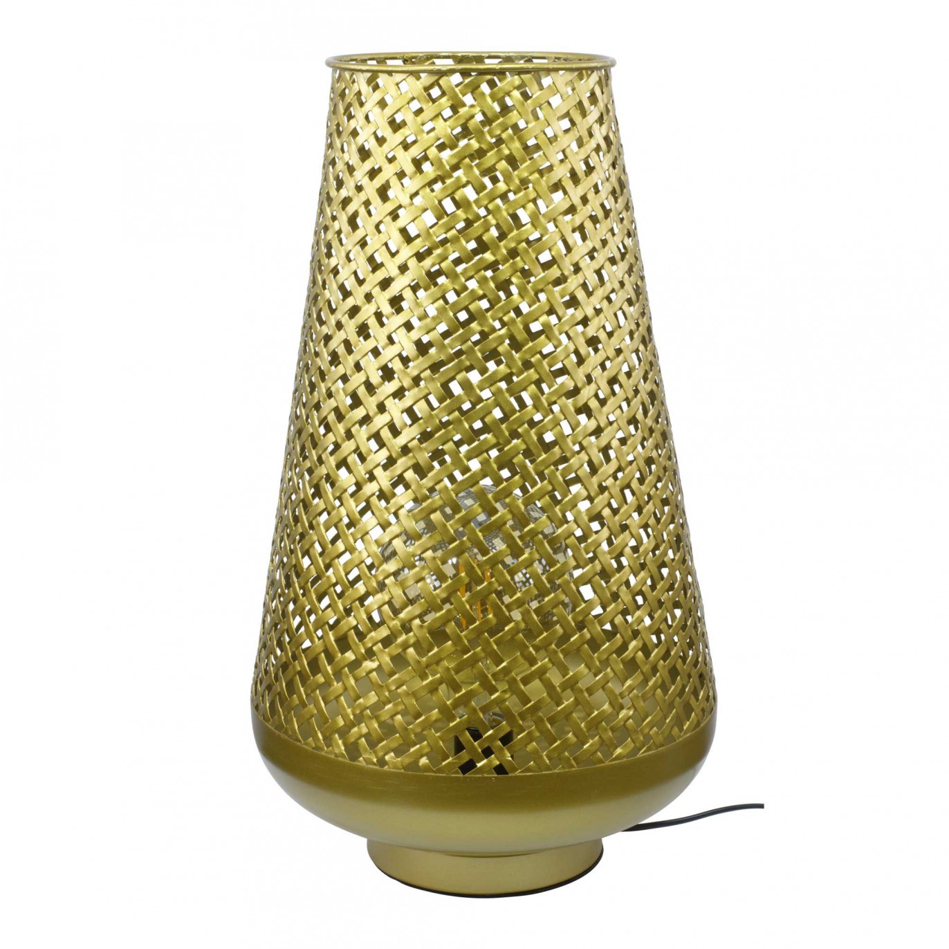 Lampe à poser en métal doré ajouré GM - TANIS
