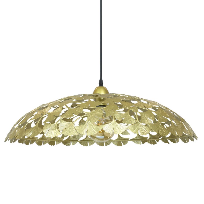 Suspension en métal doré, motif feuilles de Ginkgo Biloba - SYMBIOSE