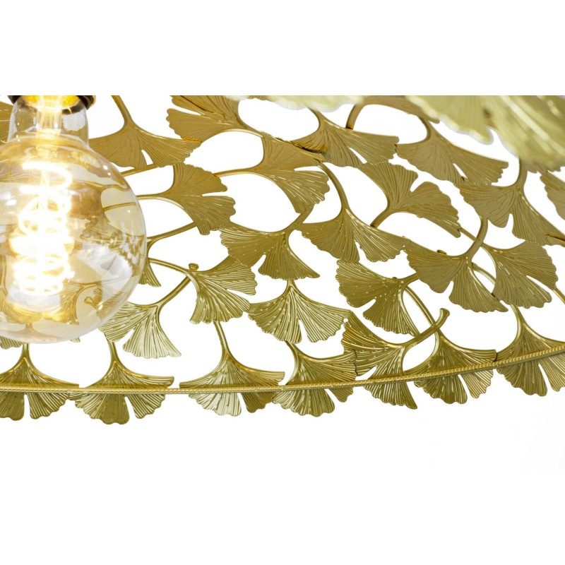 Suspension en métal doré, motif feuilles de Ginkgo Biloba - SYMBIOSE