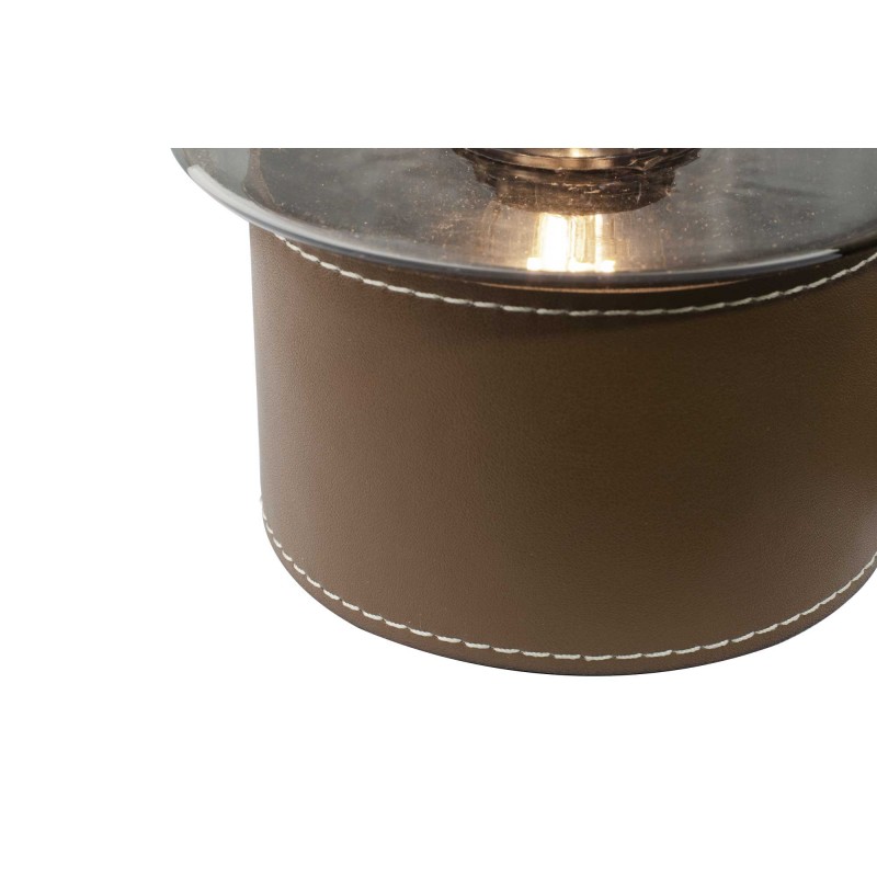 Lampe à poser en simili cuir et verre - ACOREL
