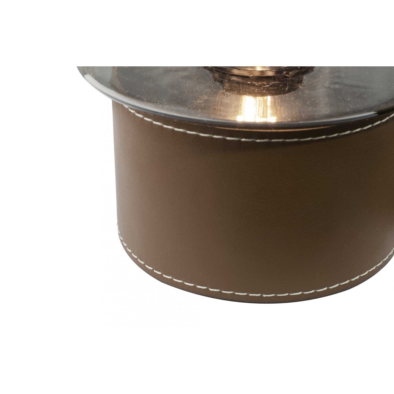 Lampe à poser en simili cuir et verre - ACOREL