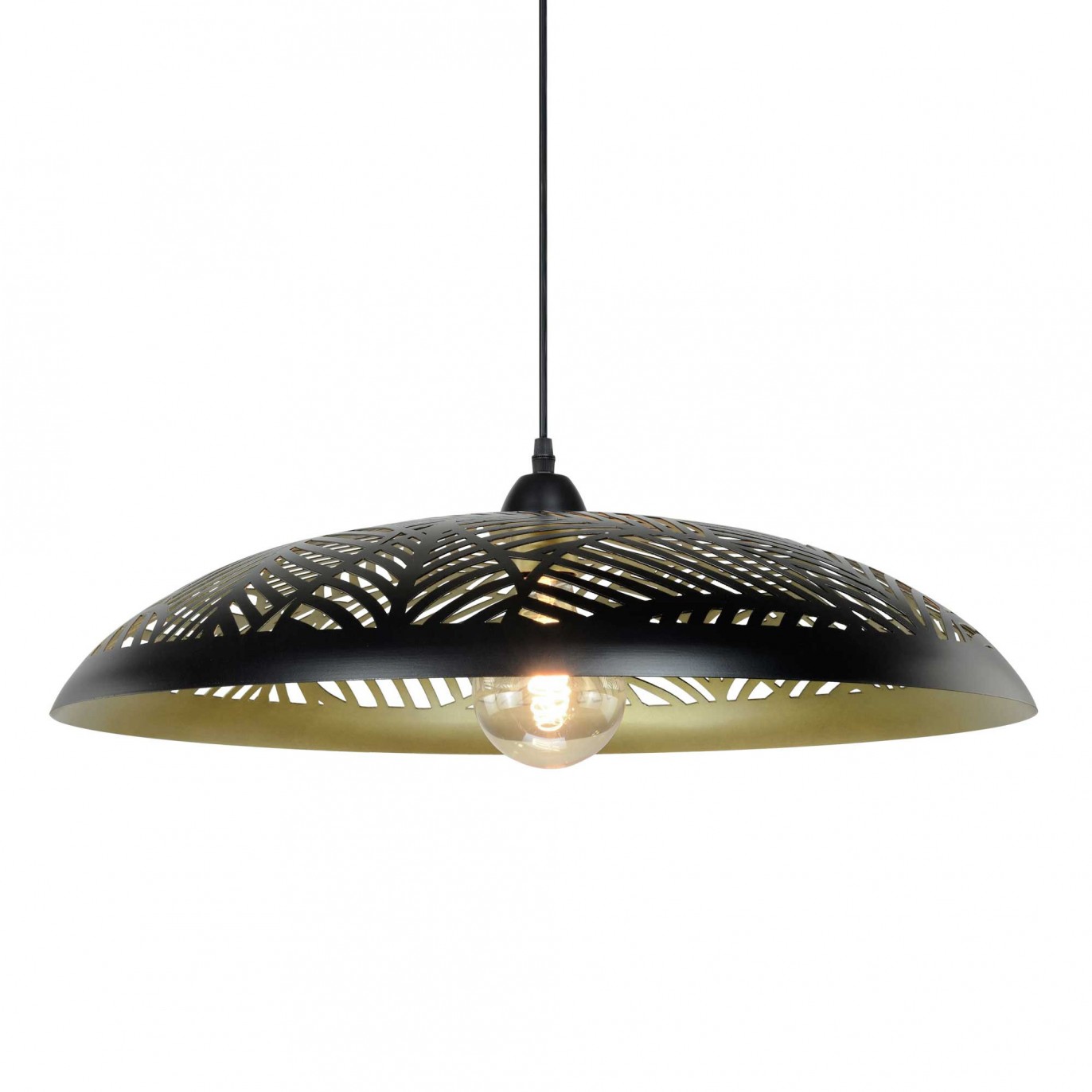 Suspension style exotique en métal noir et doré - AKABI