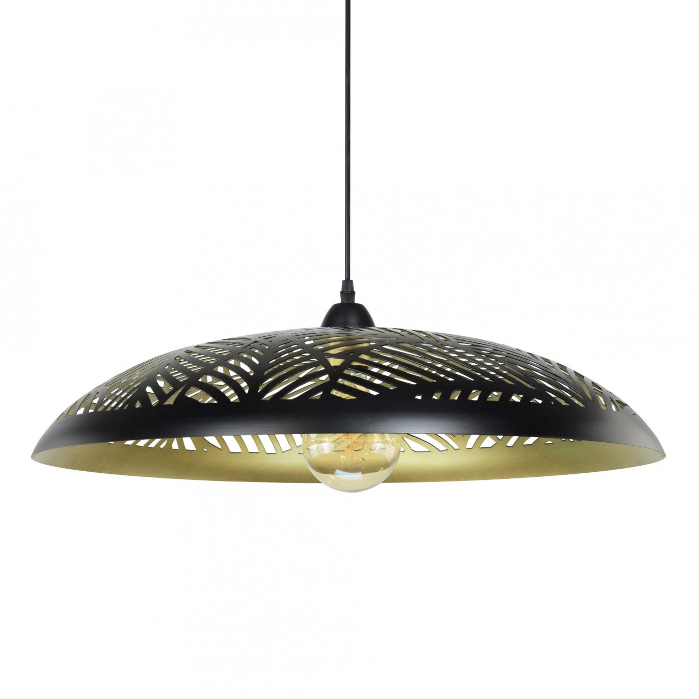 Suspension style exotique en métal noir et doré - AKABI