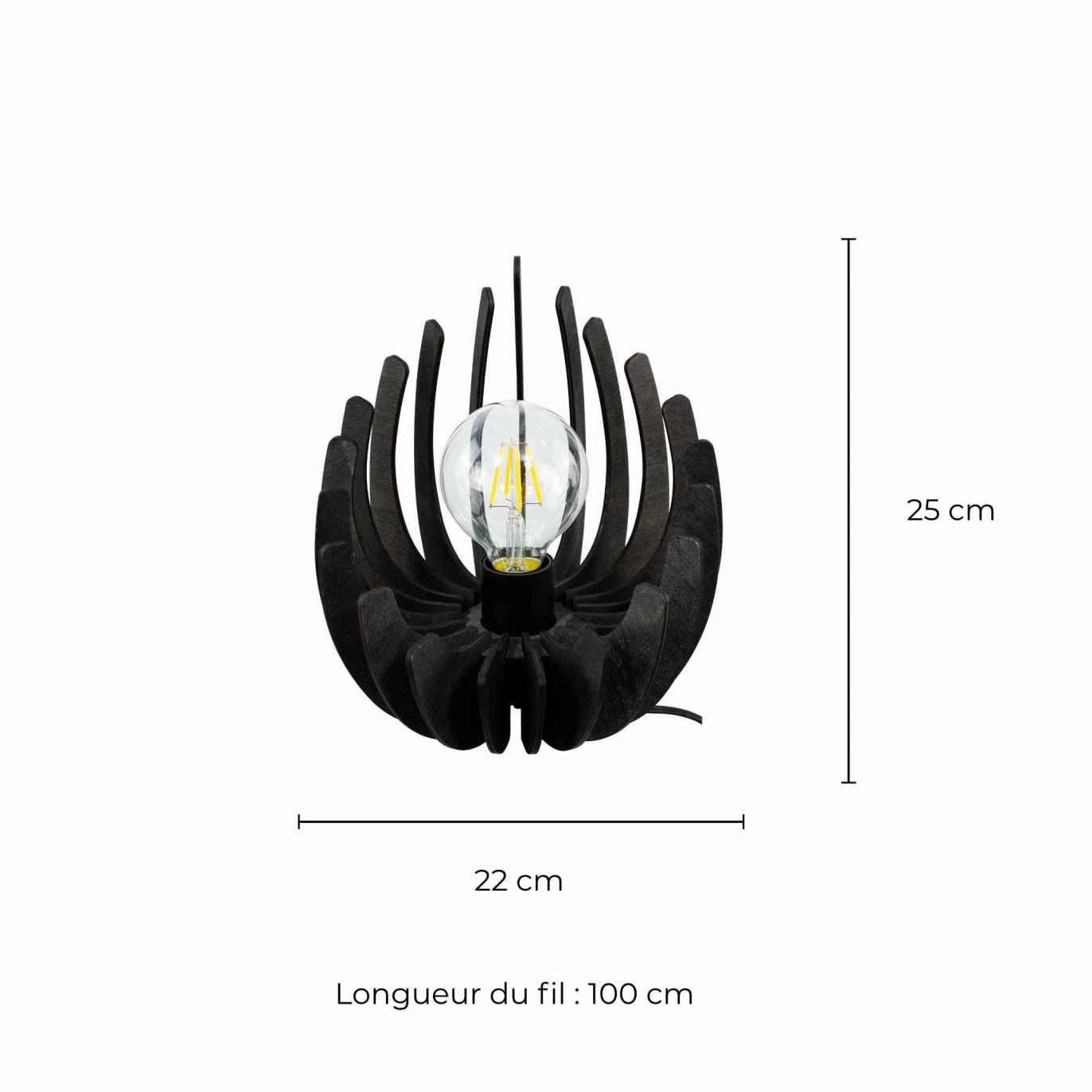Lampe à poser en lamelles de bois de peuplier - LOSA