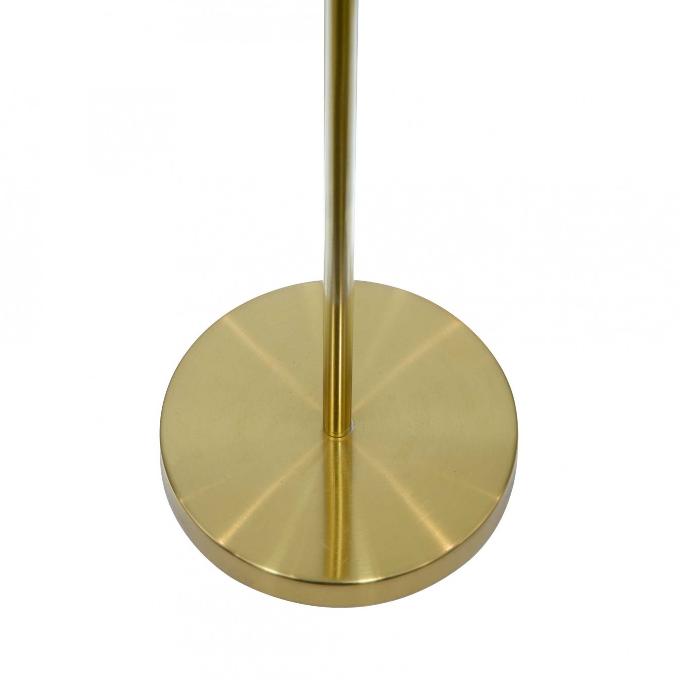 Lampadaire en métal doré et simili cuir marron - ACUERO