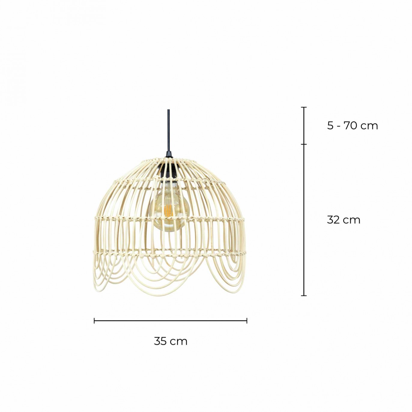 Suspension en rotin - PALMITE MM