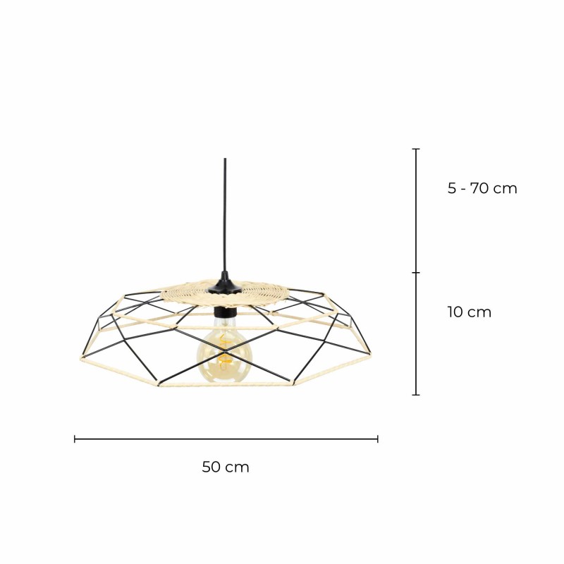 Suspension en métal et rotin - Petit modèle - ALTINE