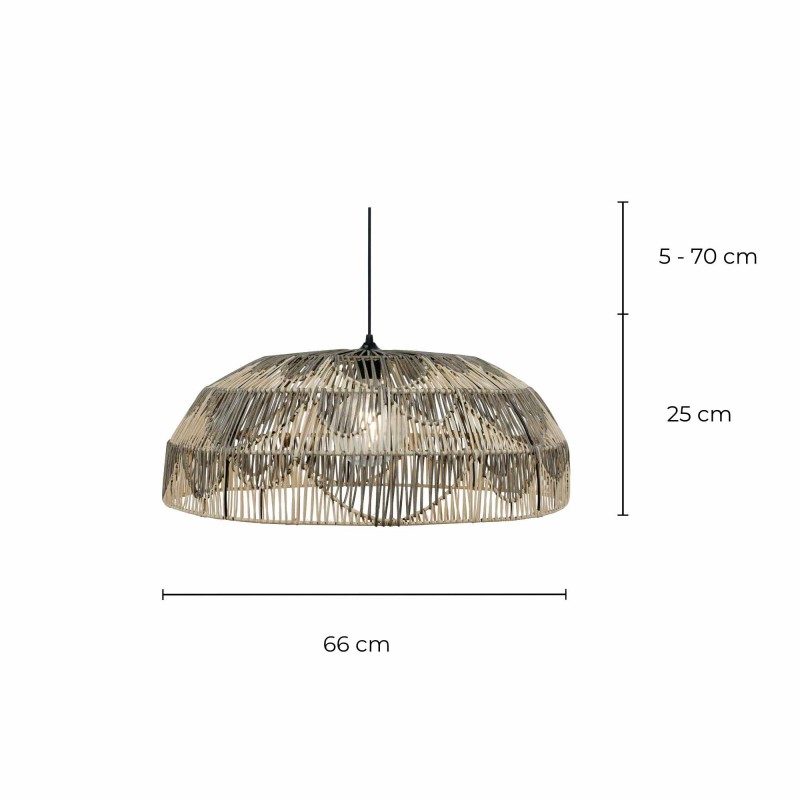 Grande suspension en rotin bicolore et métal - ALPA