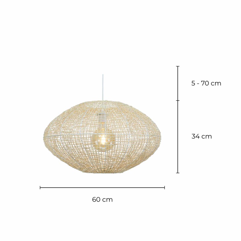 Suspension XXL en rotin et métal - NATY