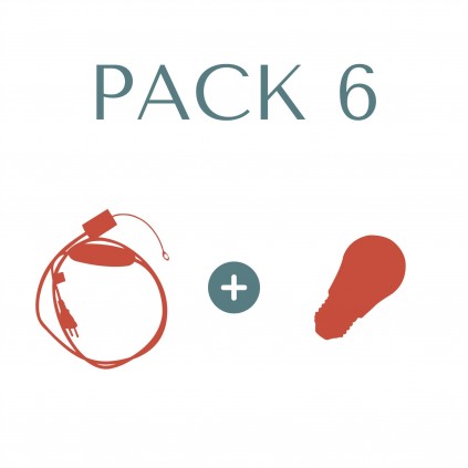 Pack 6 (1 Sensor câble et 1 Ampoule dimmable E27)