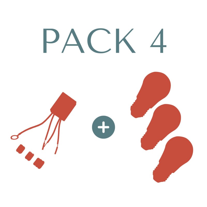 Pack 4 (1 Sensor et 3 Ampoules dimmables E27)