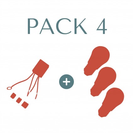Pack 4 (1 Sensor et 3 Ampoules dimmables E27)