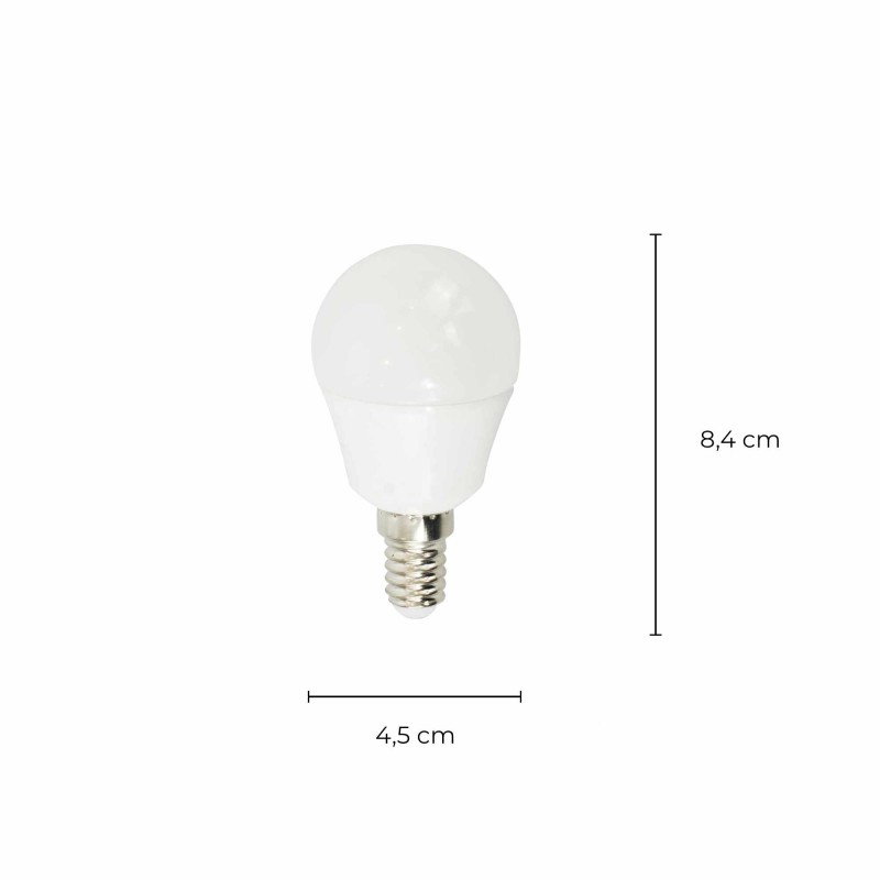 Ampoule LED Dimmable APIA - E14 - P45 - Intensité moyenne - Blanc chaud -  6W / 3000K / 470 lm -  Verre blanc opaque