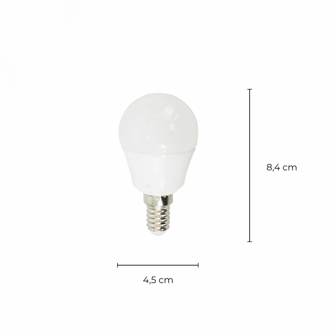Ampoule LED Dimmable APIA - E14 - P45 - Intensité moyenne - Blanc chaud -  6W / 3000K / 470 lm -  Verre blanc opaque