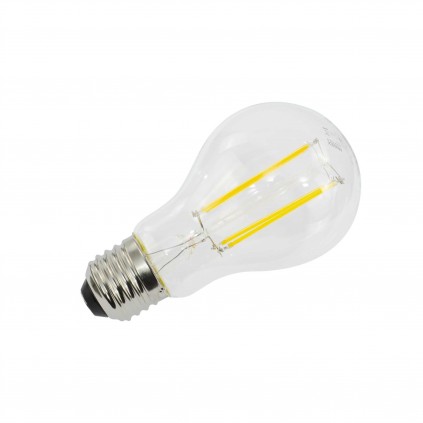 Ampoule LED LIMA - E27 -  Intensité forte - Blanc chaud -  6W / 2700K / 840lm - Filaments droits - Verre transparent