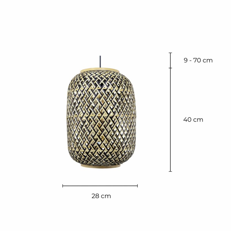 Suspension bicolore en bambou tressé - MINELLE