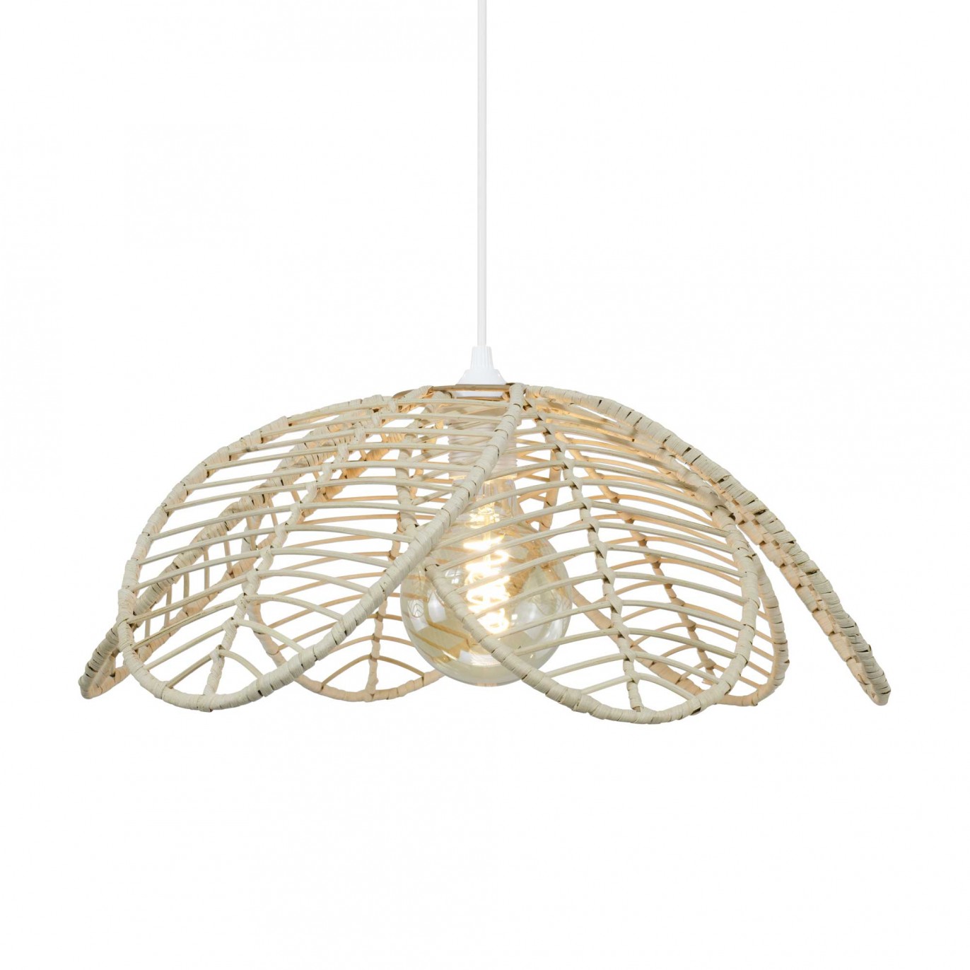 Suspension fleur en rotin naturel - ILYS