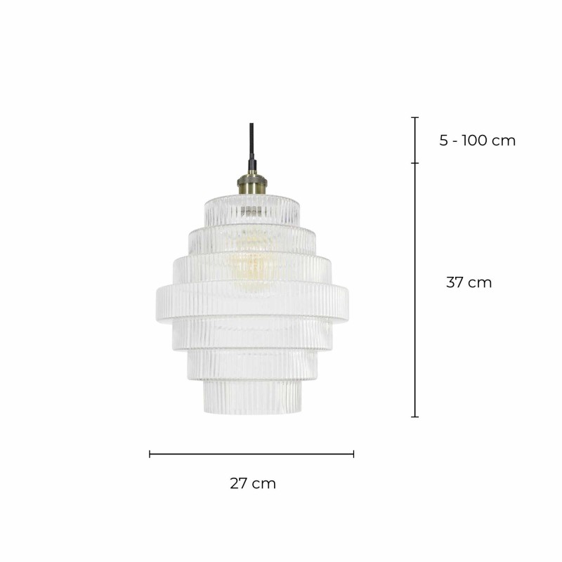 Suspension en verre strié transparent - CHALLE GM
