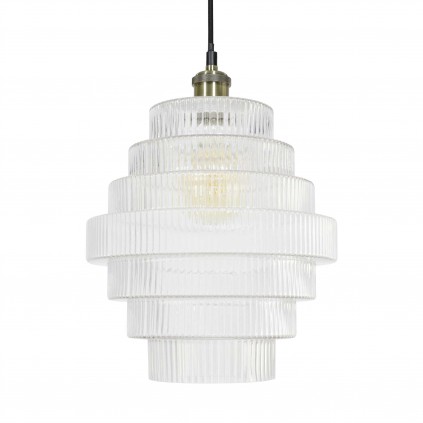 Suspension en verre strié transparent - CHALLE GM