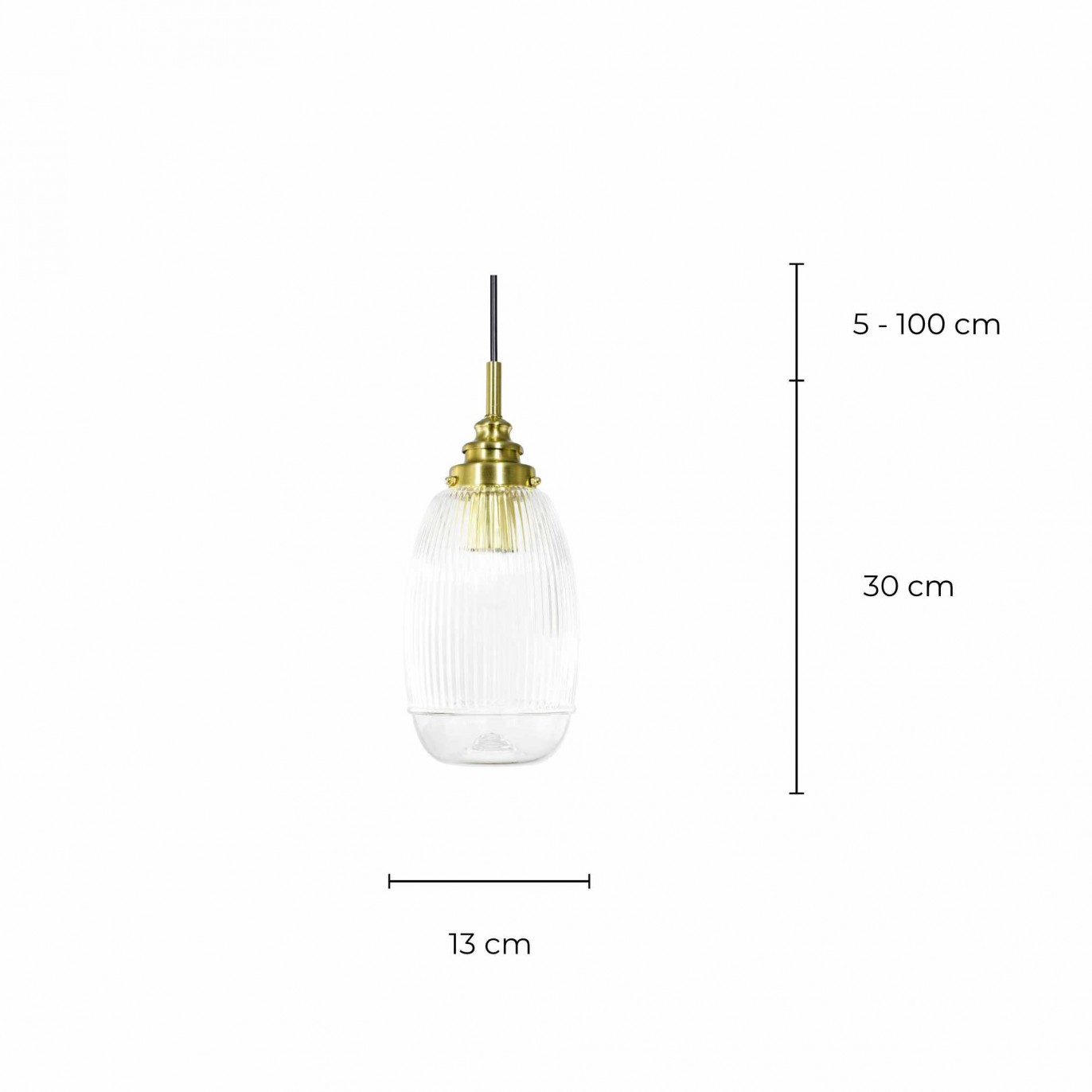 Suspension en verre strié - EOLINE