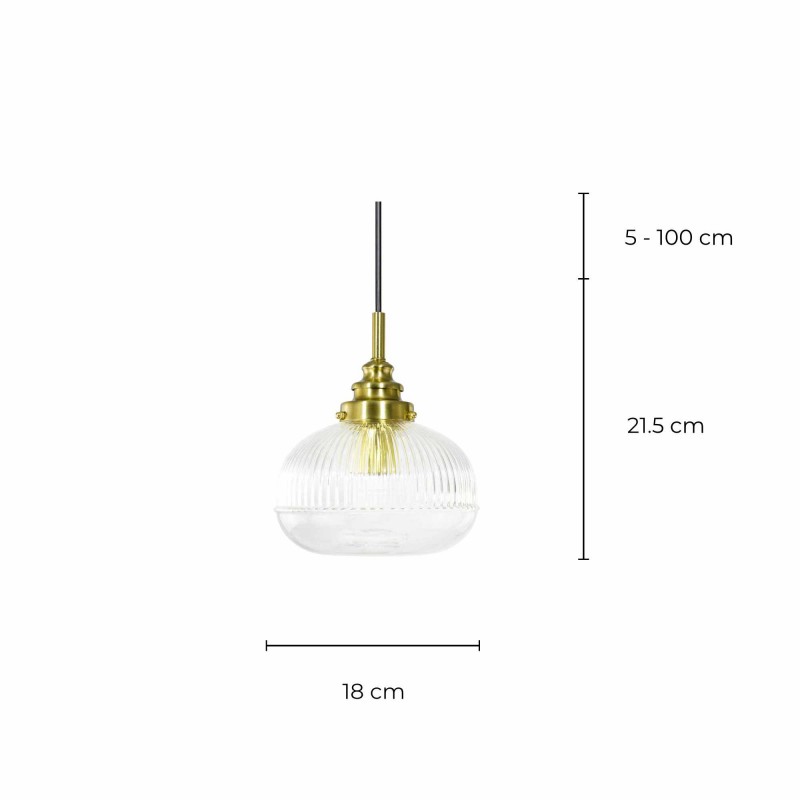 Suspension en verre strié - ELUAN