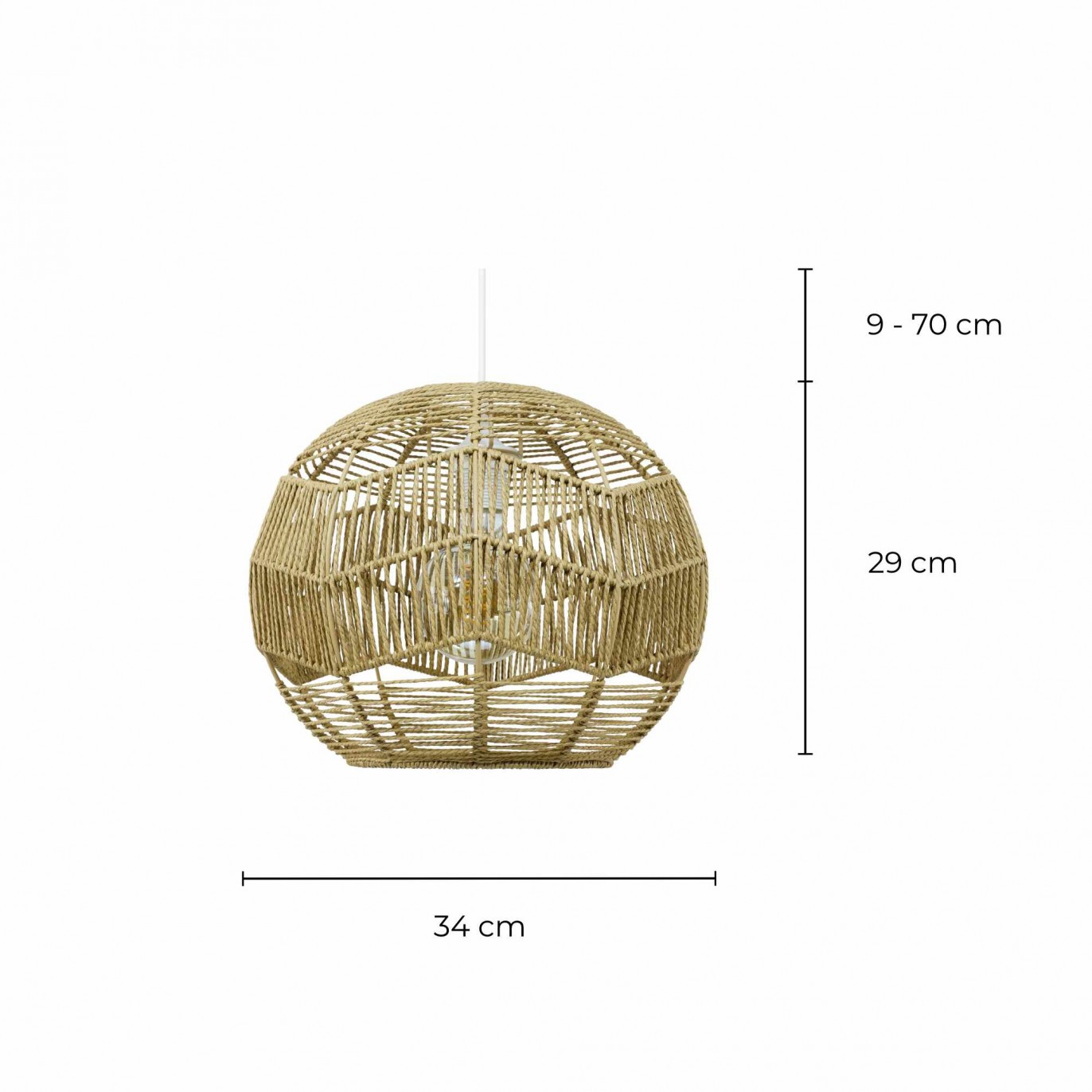Suspension en ficelle de papier coloris naturel - CARANE