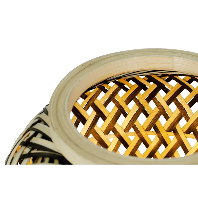 Lampe à poser en bambou bicolore et métal noir - MINELLE