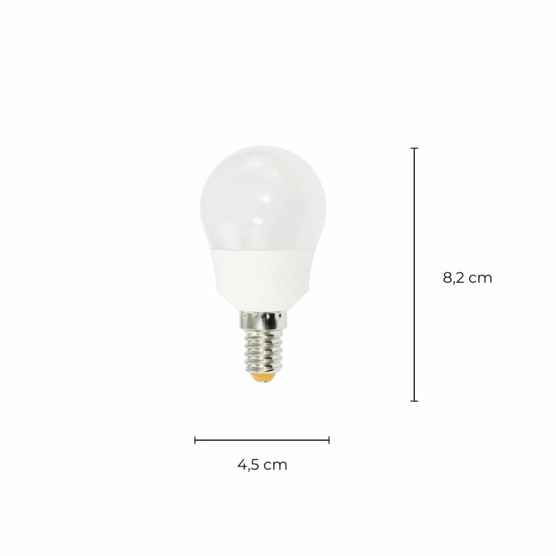 Ampoule LED OSLO - E14 - P45 - Intensité moyenne - Blanc chaud -  4W / 3000K / 430lm - Verre blanc opaque