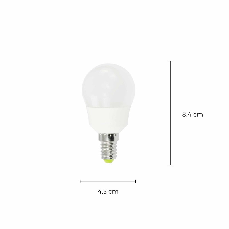 Ampoule LED DILI - E14 - P45 - Intensité moyenne - Blanc neutre - 6W / 4000K / 520lm - Verre blanc opaque