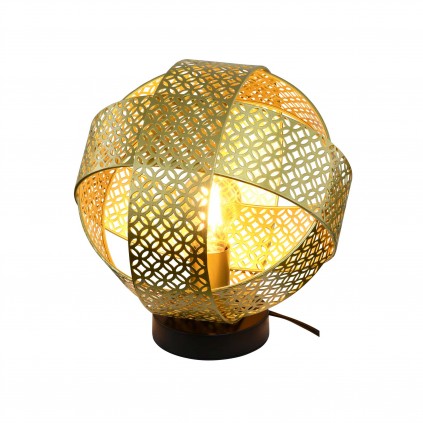Lampe à poser en métal doré et socle noir - ALBEN