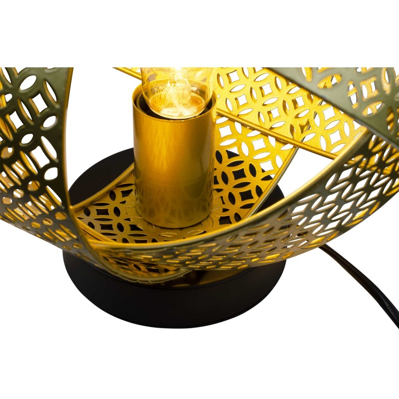 Lampe à poser en métal doré et socle noir - ALBEN